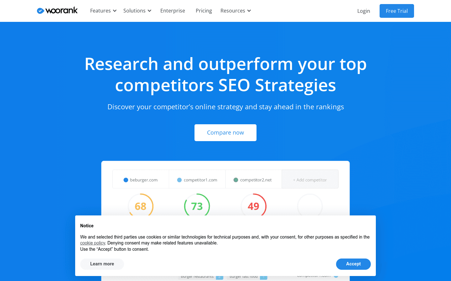 Competitor Analysis and SEO side-by-side Comparison preview