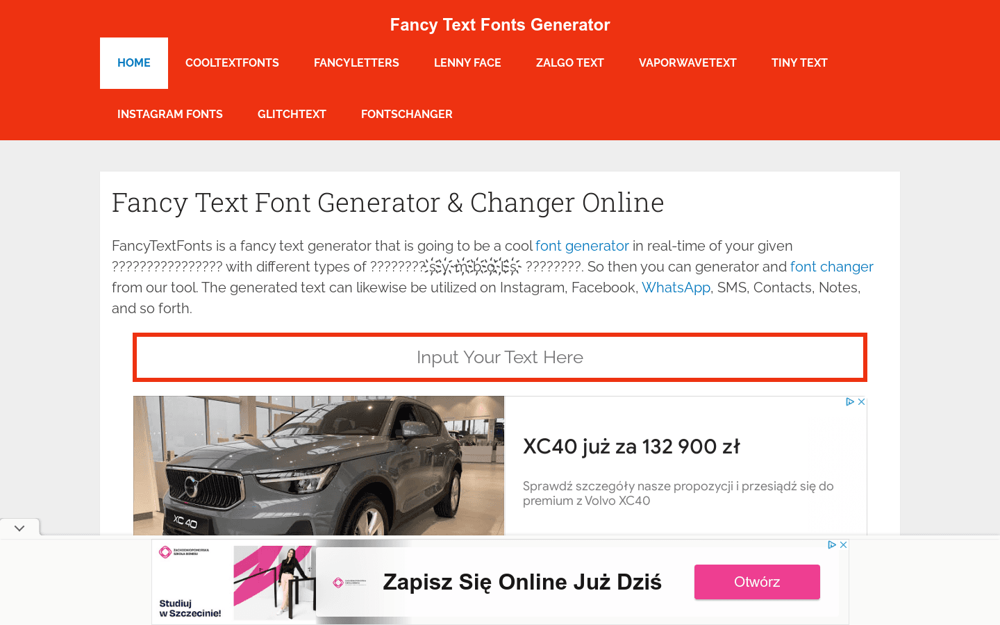 Fancy Text Font Generator preview