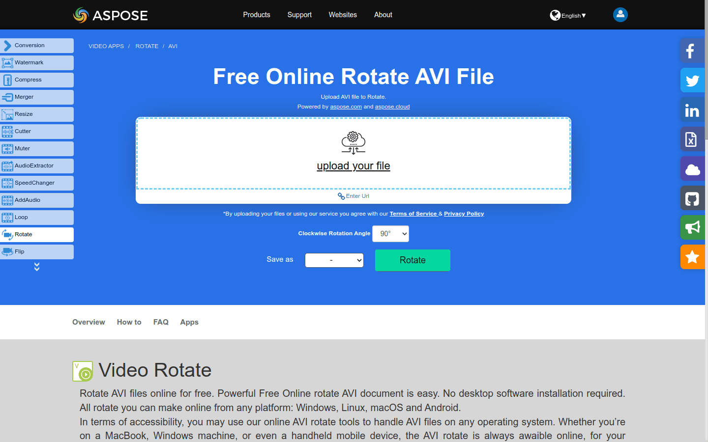 Rotate Video file App preview