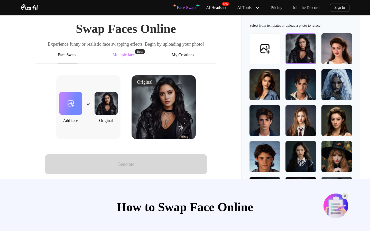 Swap Faces Online by Pica AI preview