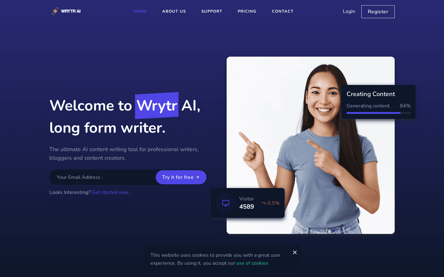 Wrytr AI preview