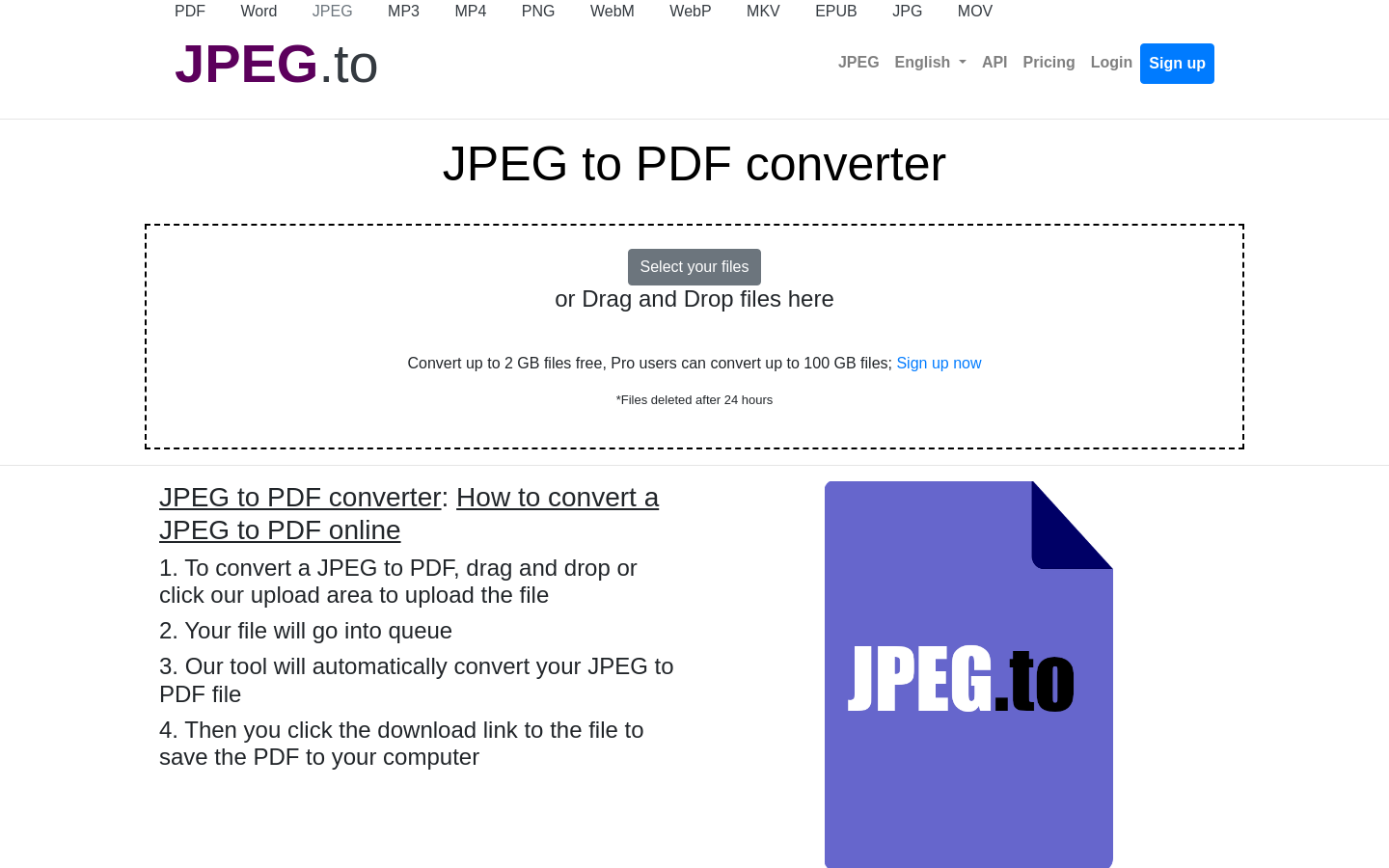 JPEG to JPG-PDF Converter preview