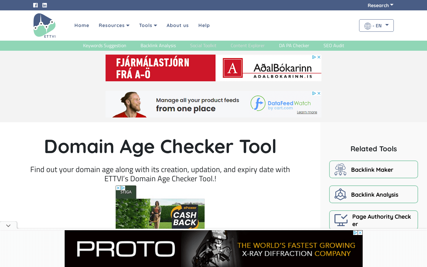 Domain Age Checker Tool preview