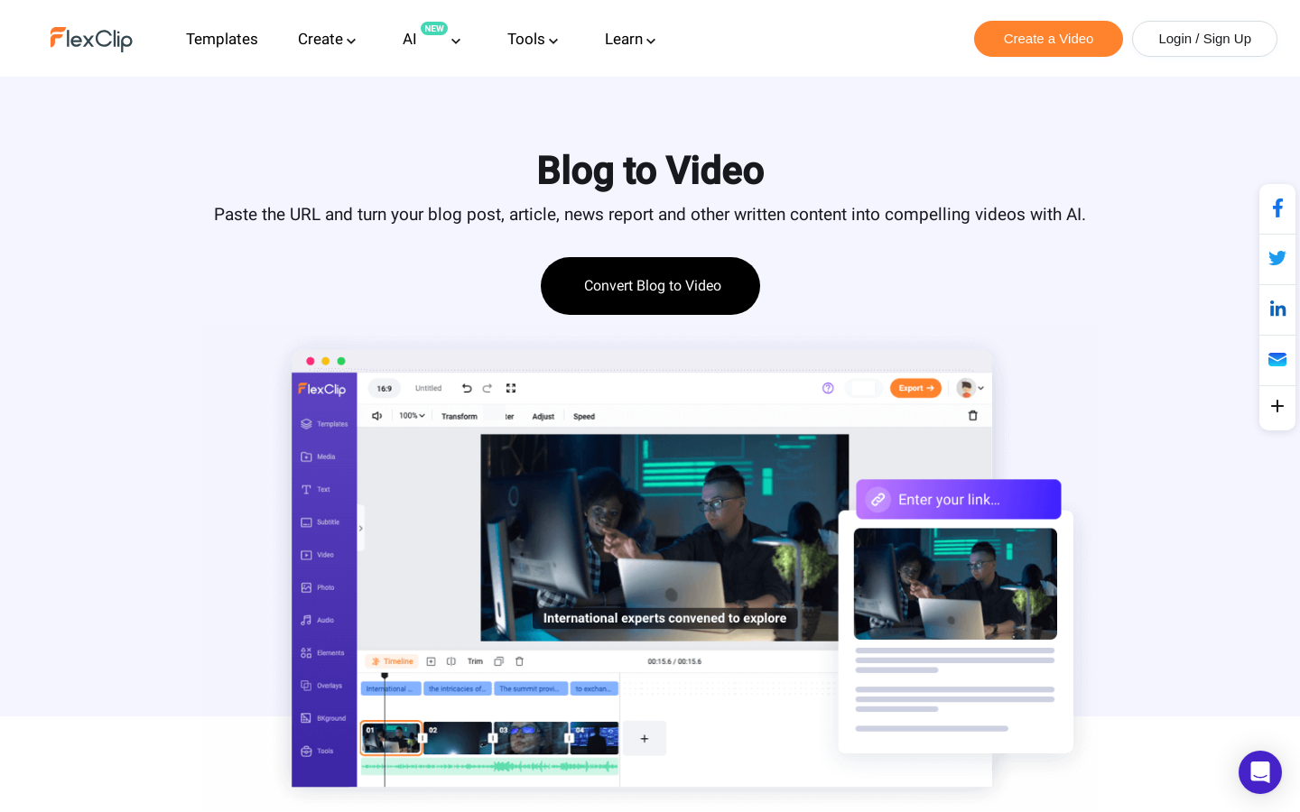 Blog to Video by FlexClip preview