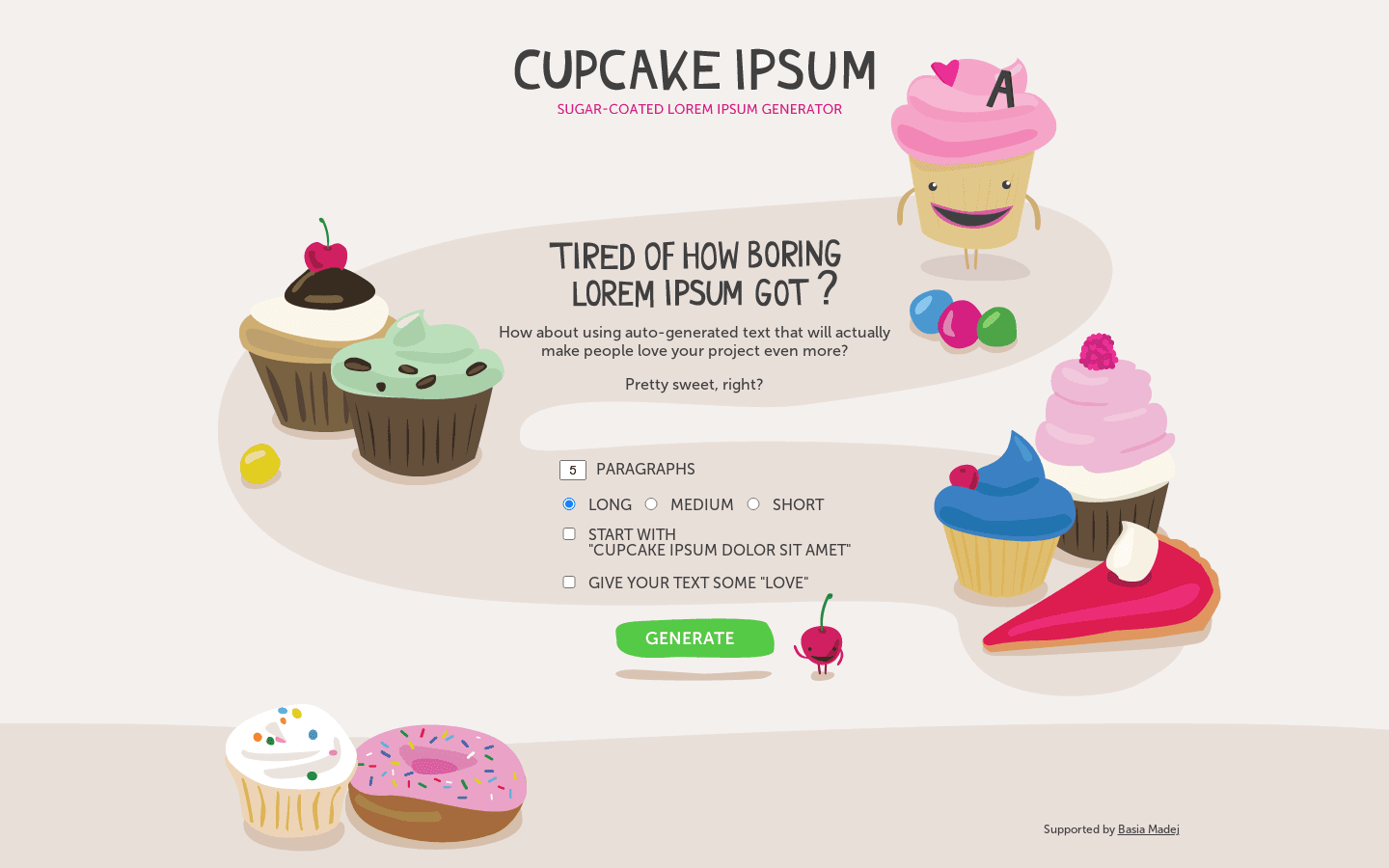 Sugar-coated Lorem Ipsum Generator preview