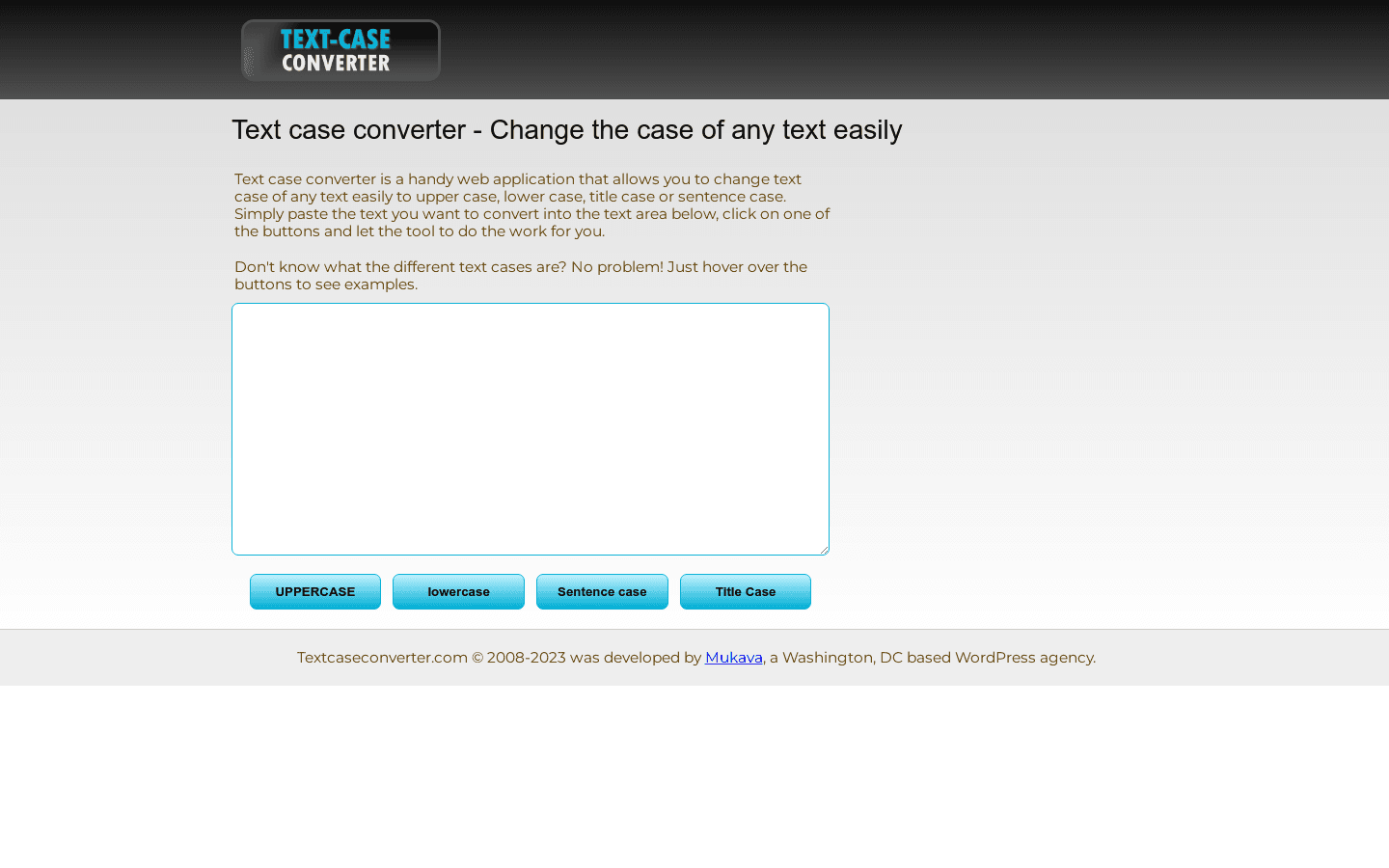 Change text case to upper case preview