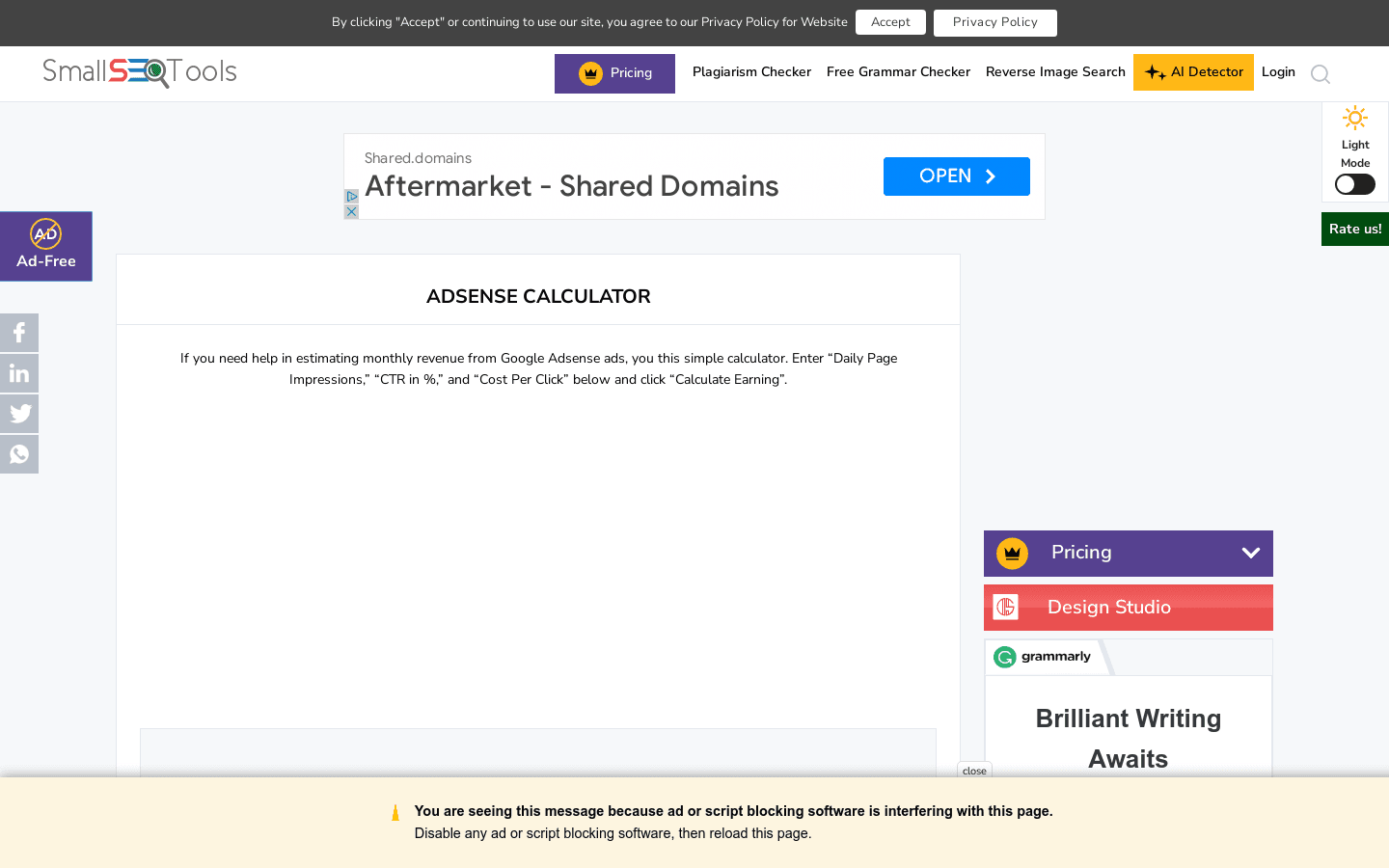ADSENSE CALCULATOR preview