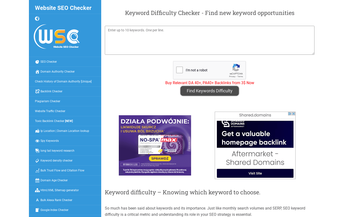 Keyword Difficulty Checker preview