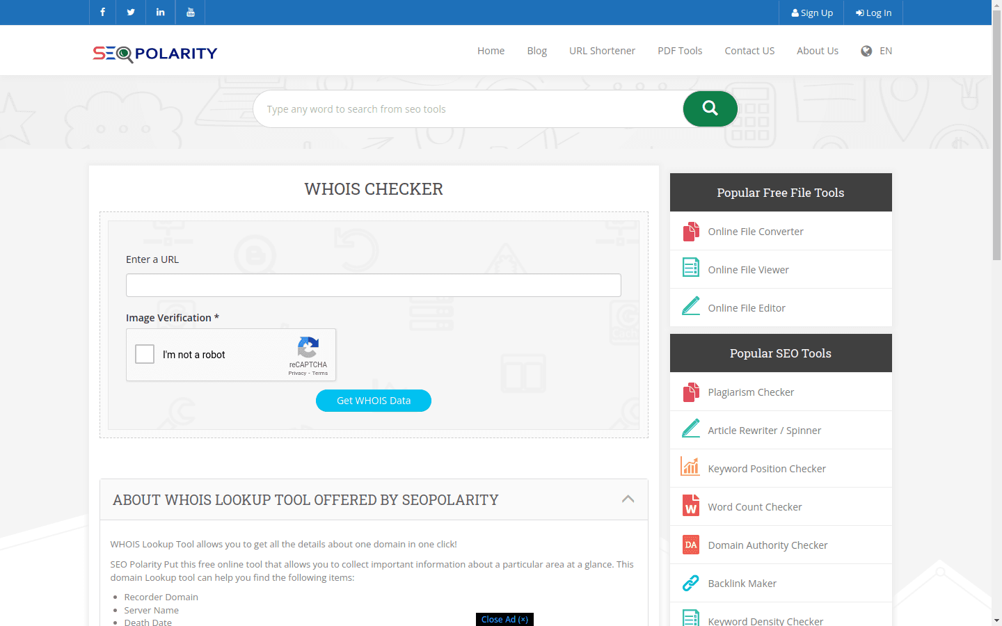 Whois Checker preview