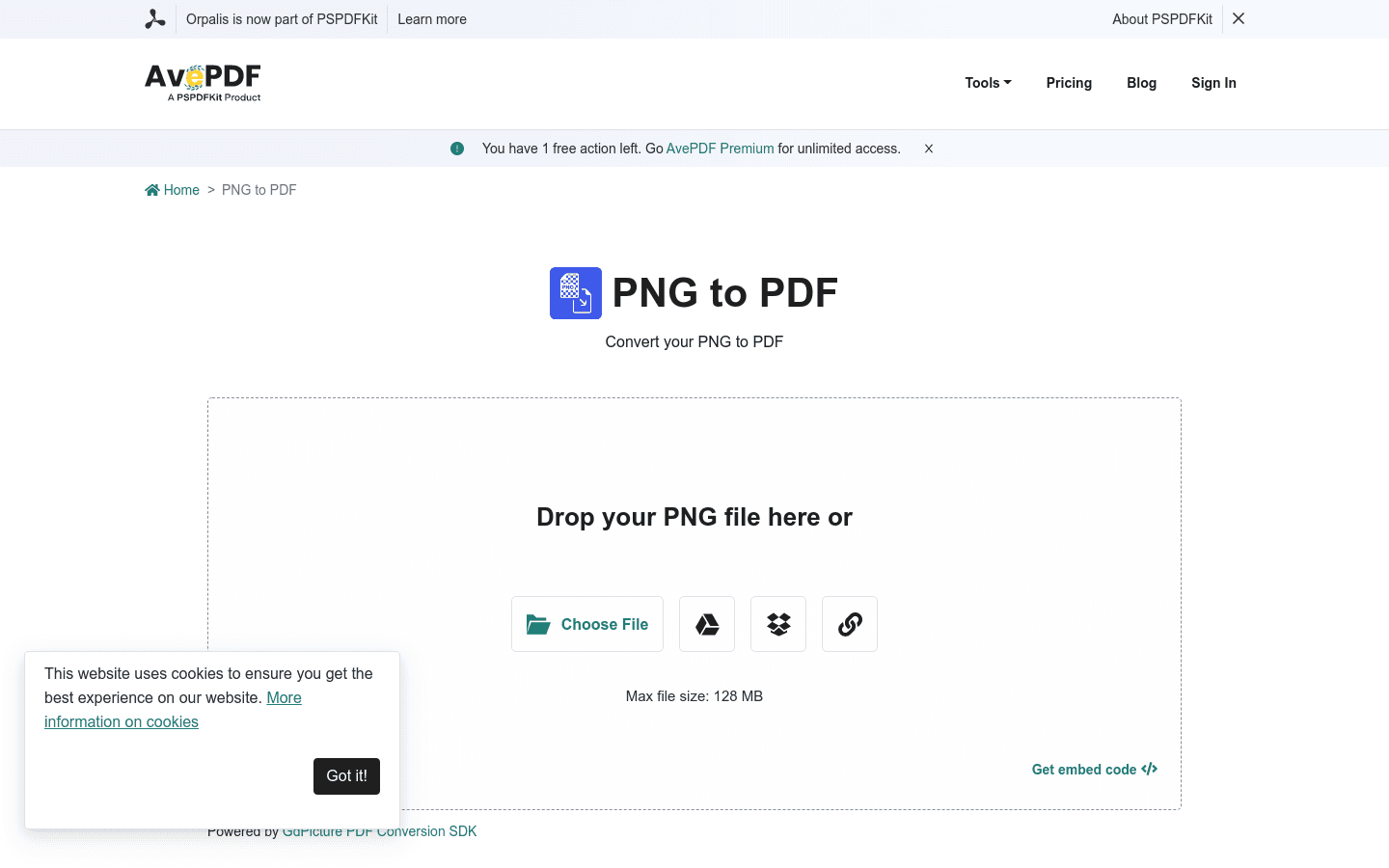 PNG to PDF preview