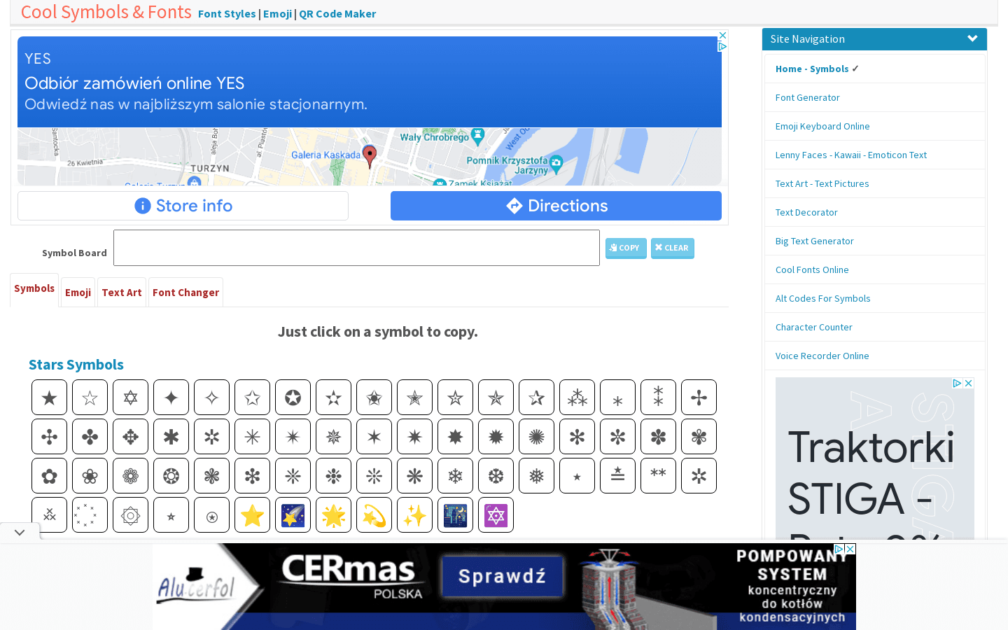 Symbols & Fancy Text preview