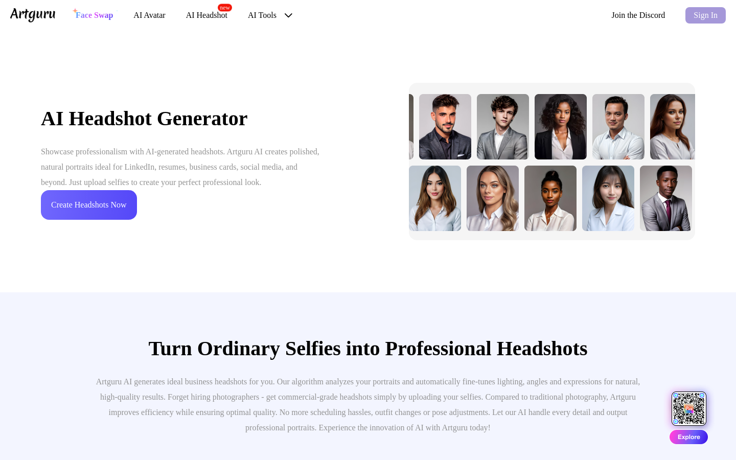 AI Headshot Generator by Artguru preview