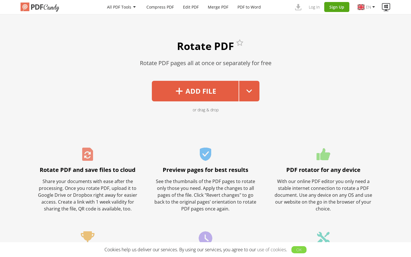 Rotate PDF preview