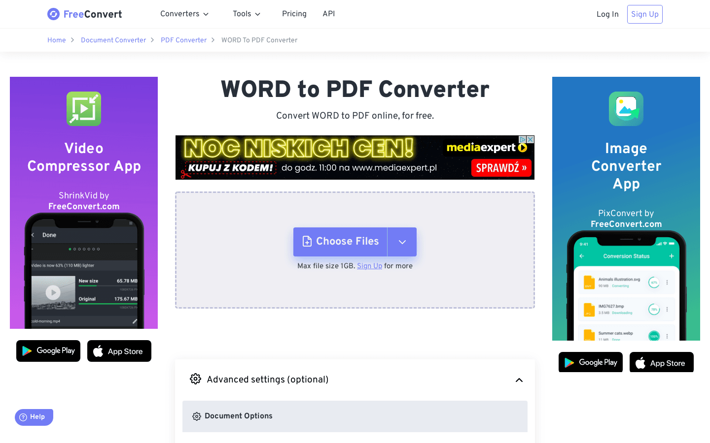 Converter (word to pdf) preview