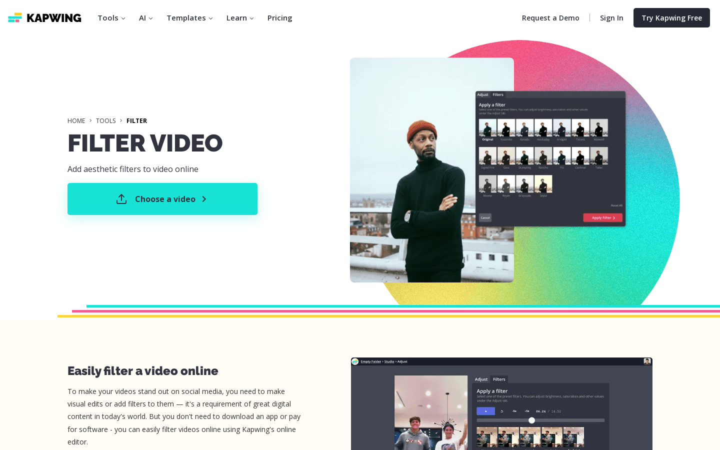 Filter Video preview