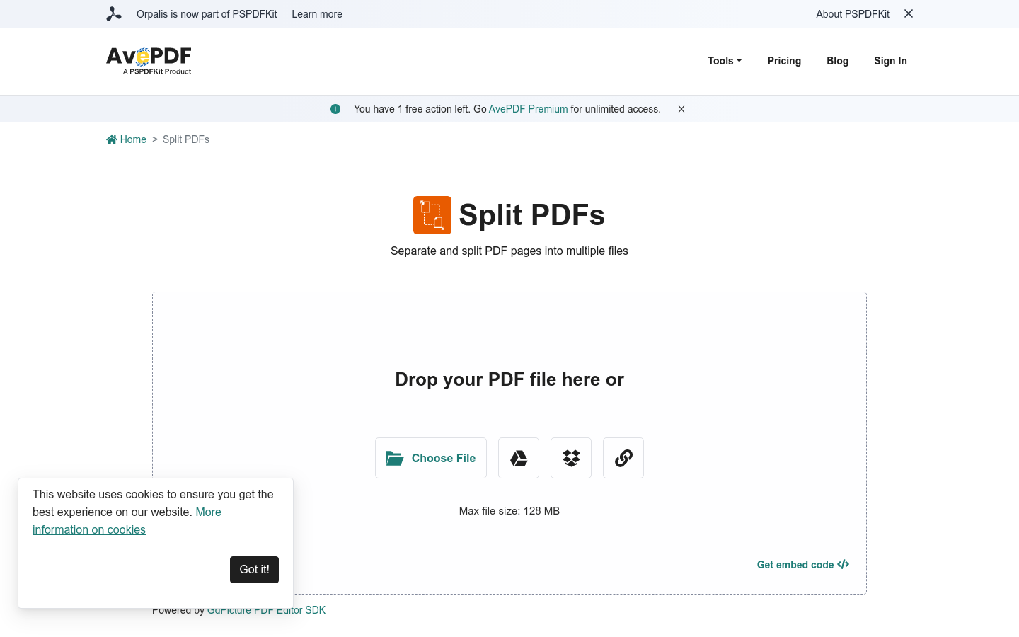 Split PDF preview