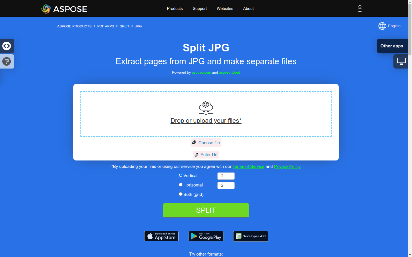 Split JPG files preview