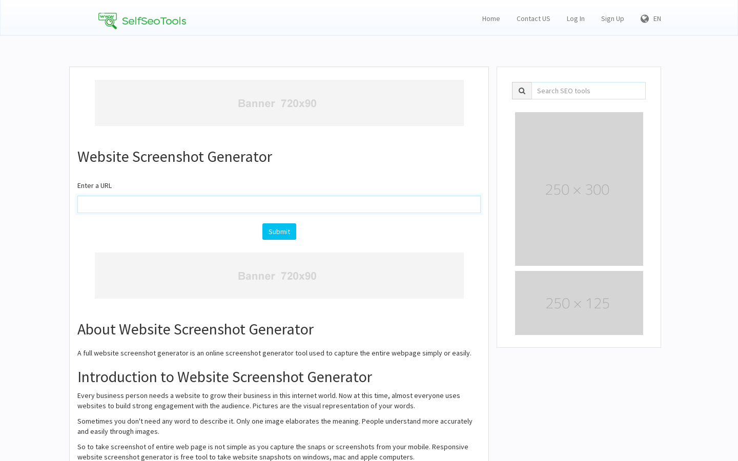 Website Screenshot Generator preview