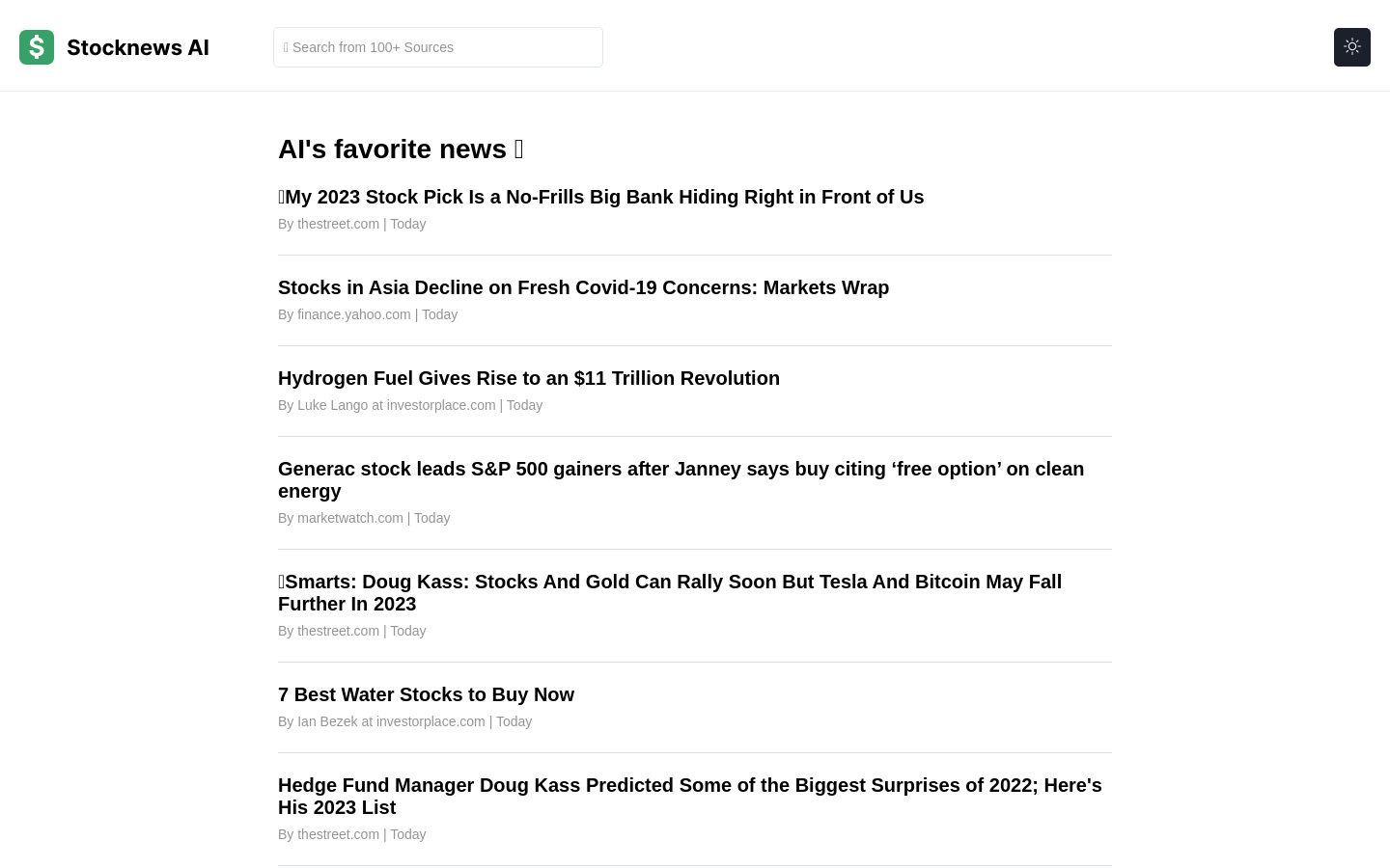 Stocknews AI preview