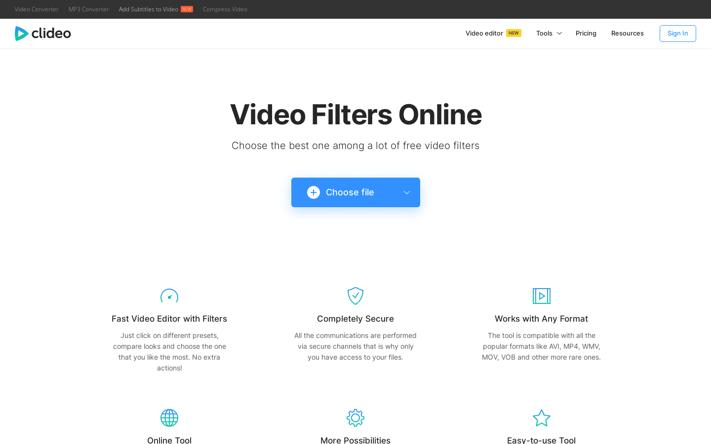 Video Filters preview