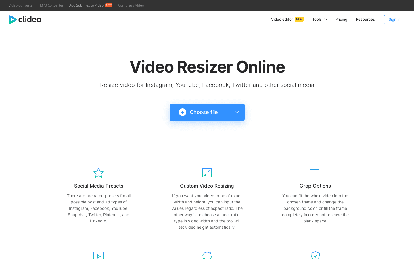Video Resizer preview