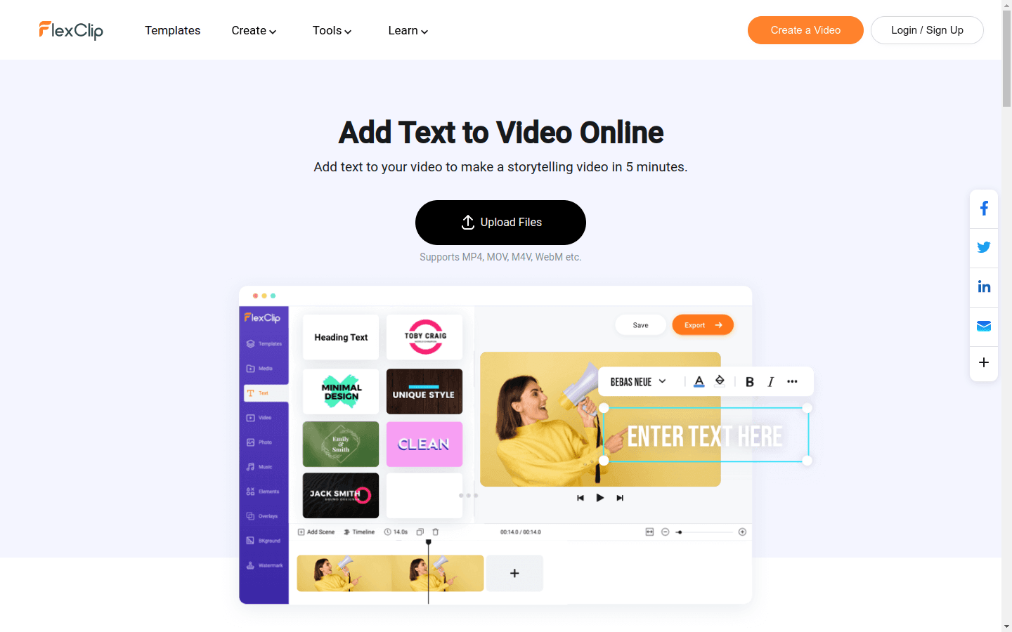 Add Text to Video by FlexClip preview