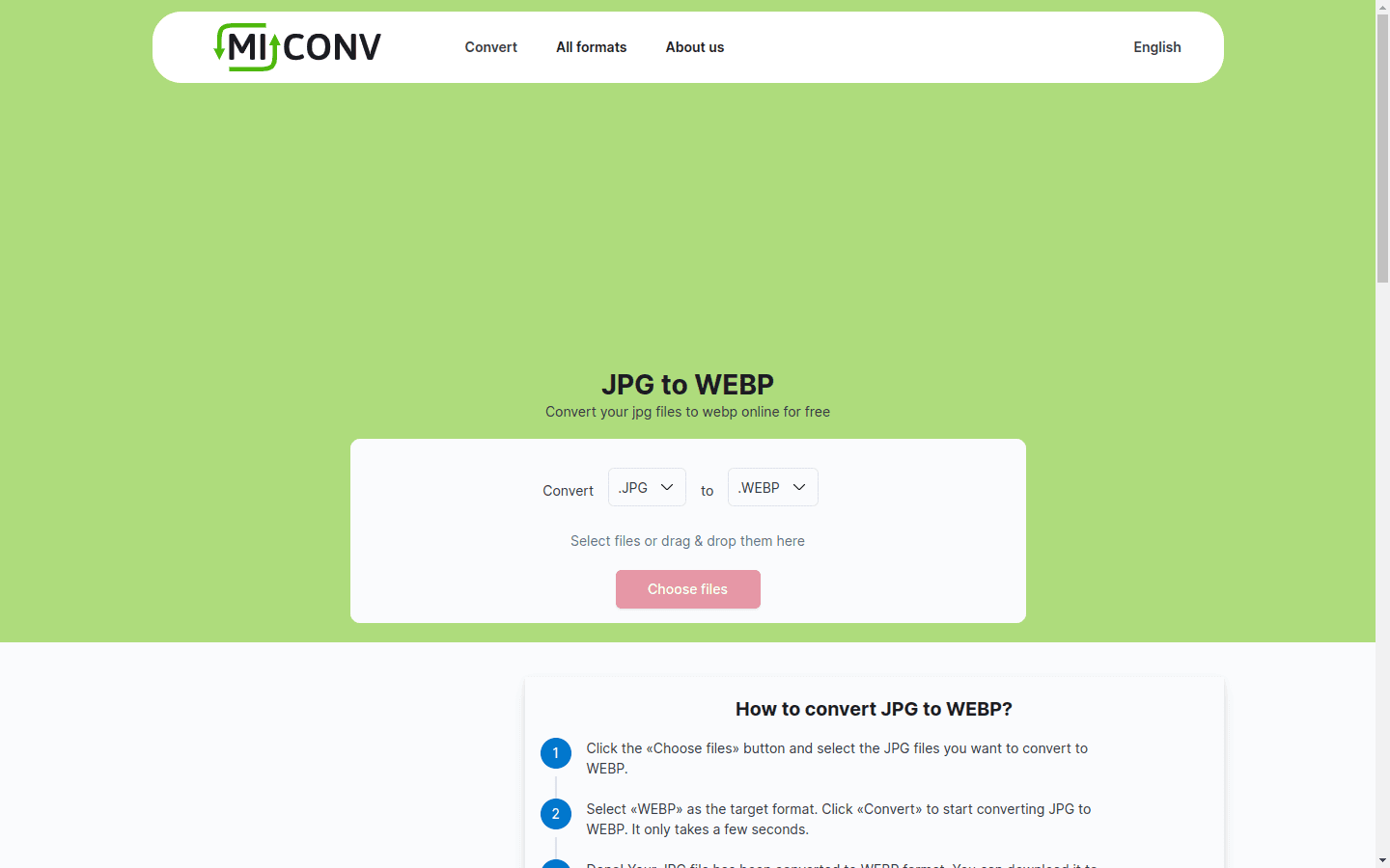 Convert JPG to WEBP preview