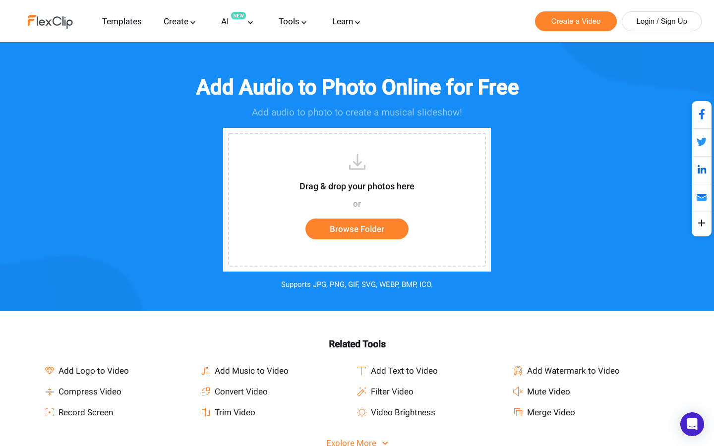 Add Audio to Photo preview