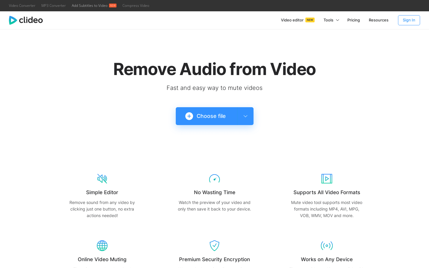 Remove Audio from Video preview