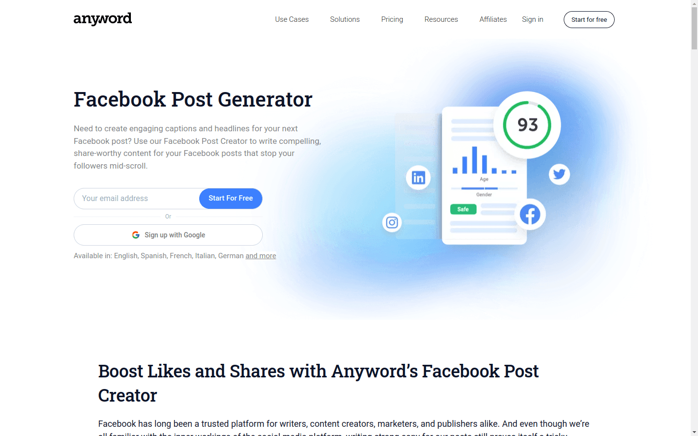 Facebook Post Generator preview