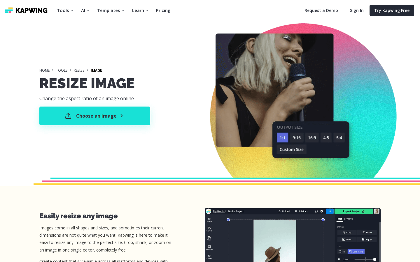 Resize Image preview