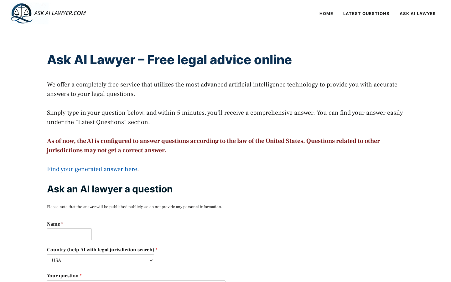 Ask AI Lawyer preview
