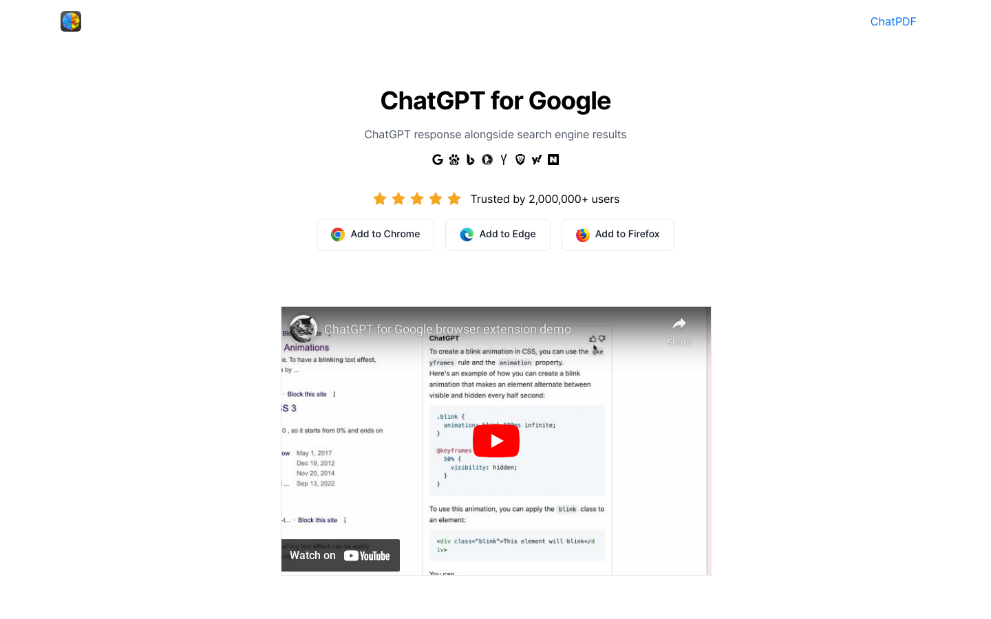 ChatGPT for Google preview