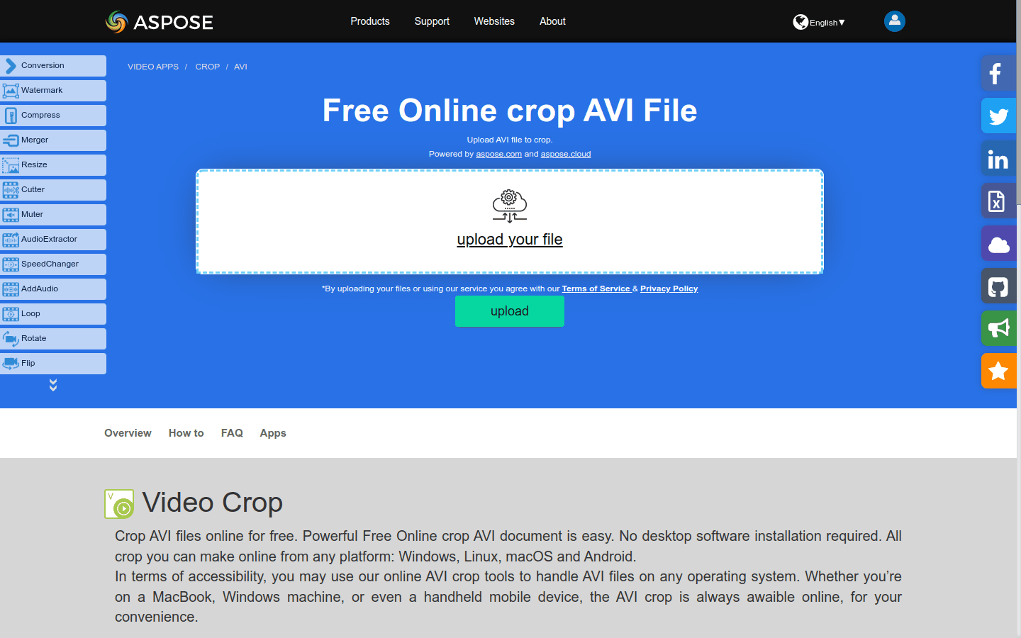 Crop Video file App preview