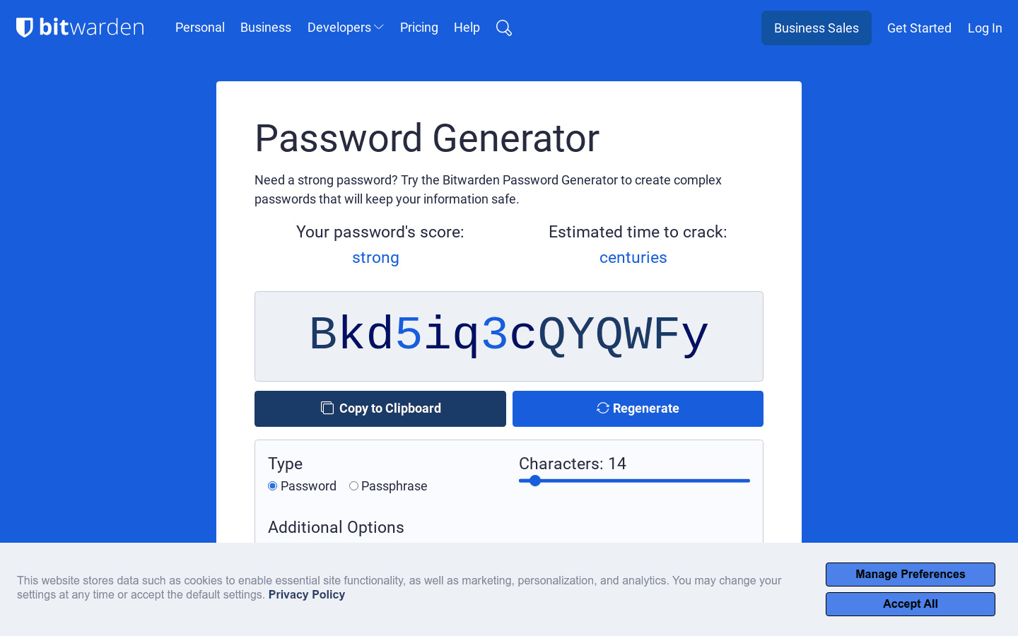 Password Generator preview