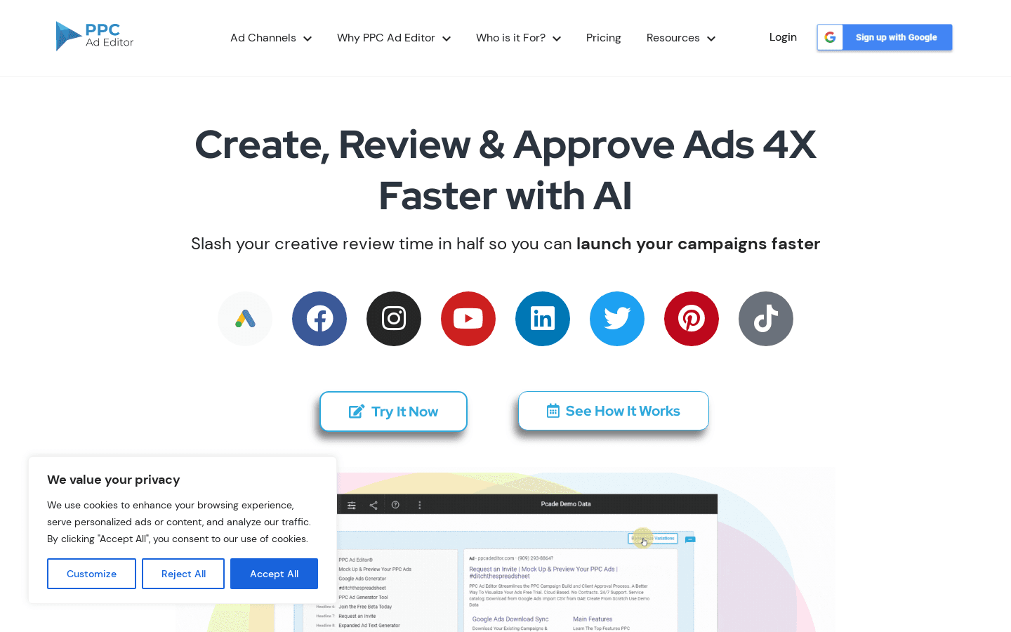 PPC Ad Editor preview