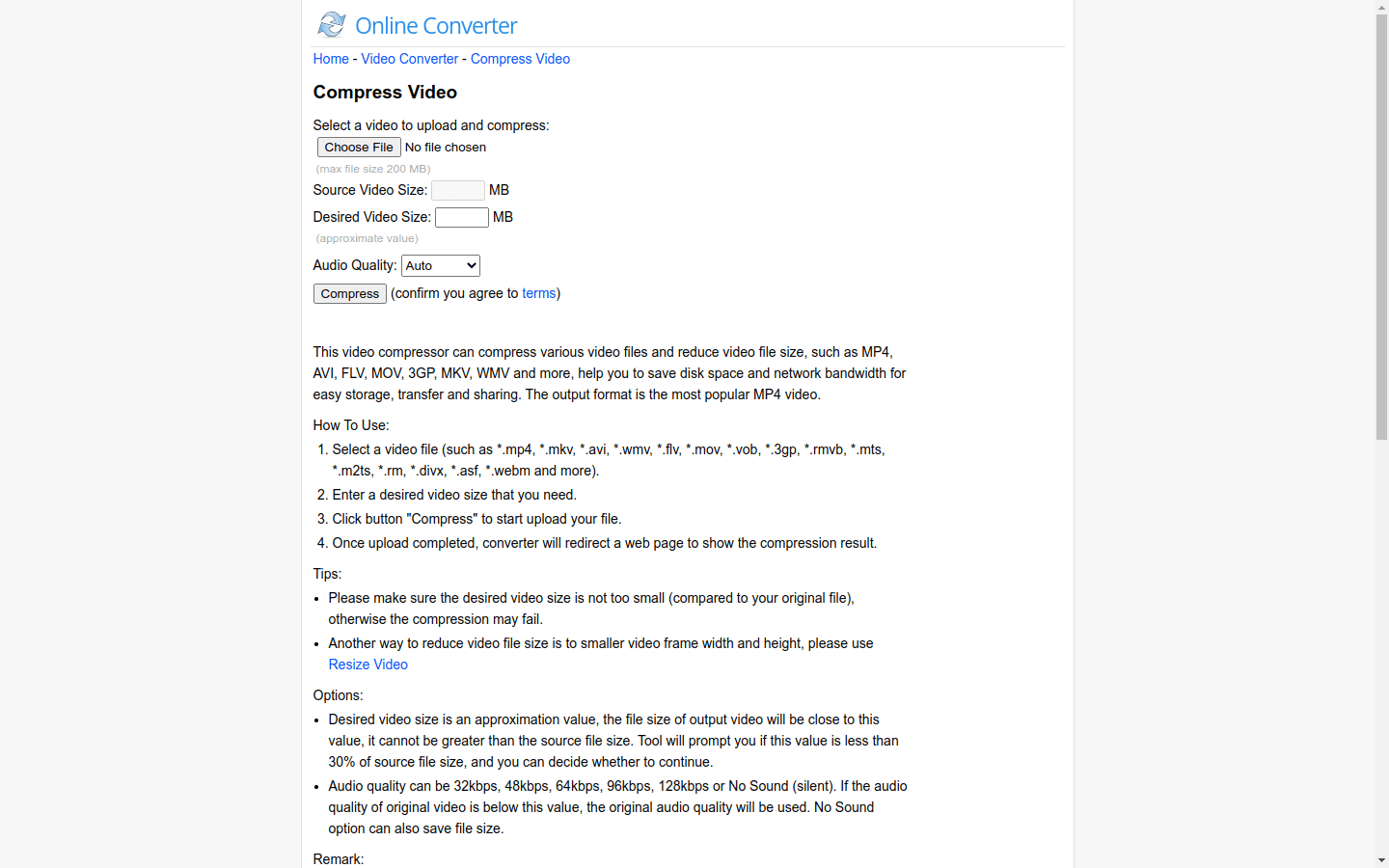 Compress Video, reduce video file size preview