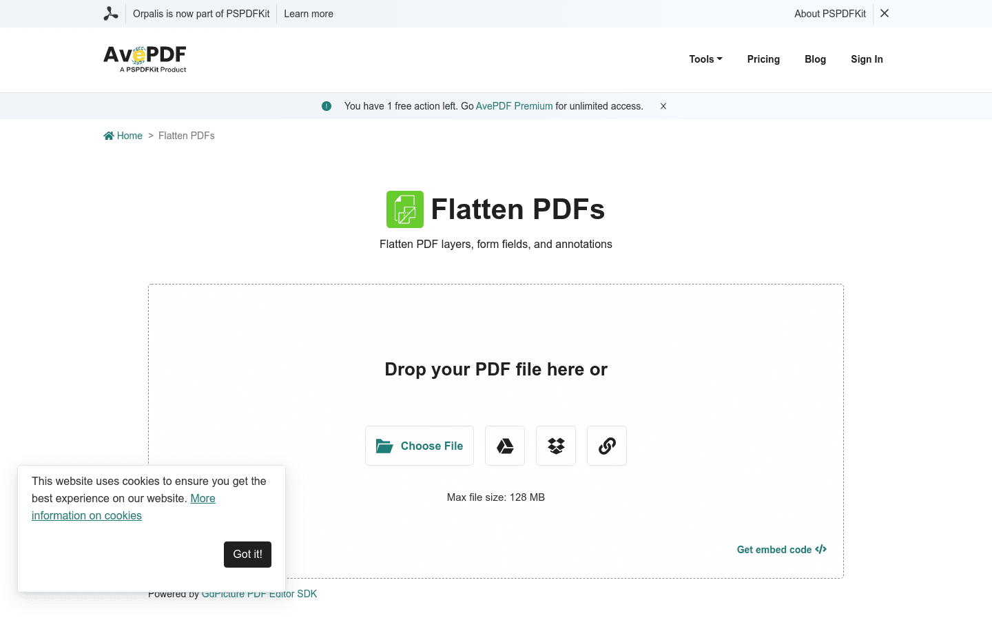 Flatten PDF preview