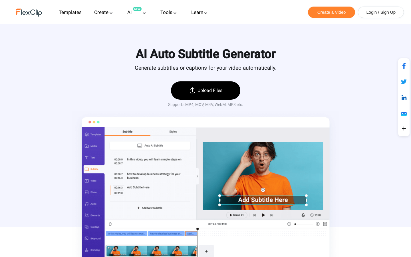 AI Auto Subtitle Generator by FlexClip preview