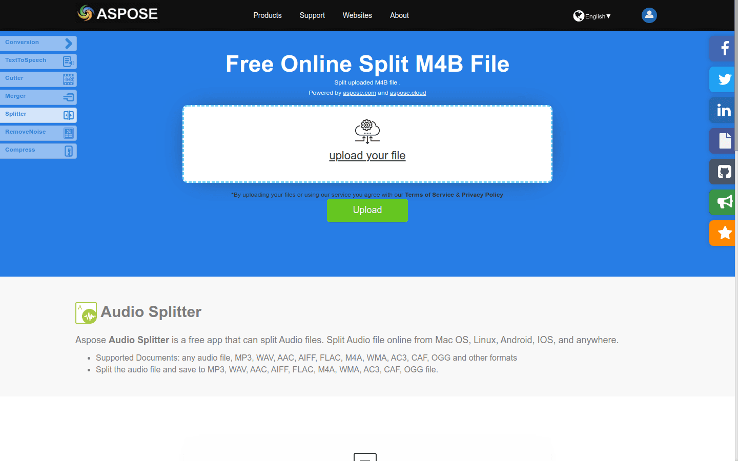 Split Audio file App preview