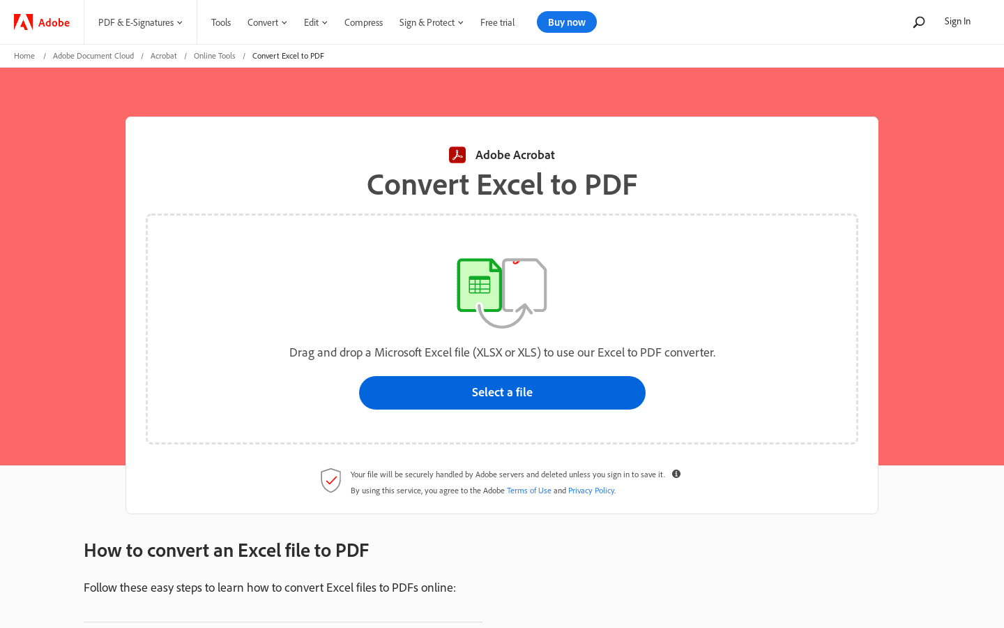 Convert Excel to PDF preview
