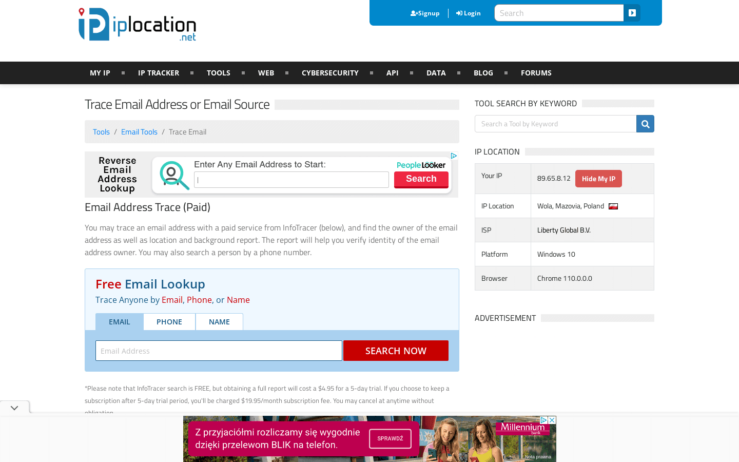Trace Email Address or Email Source preview