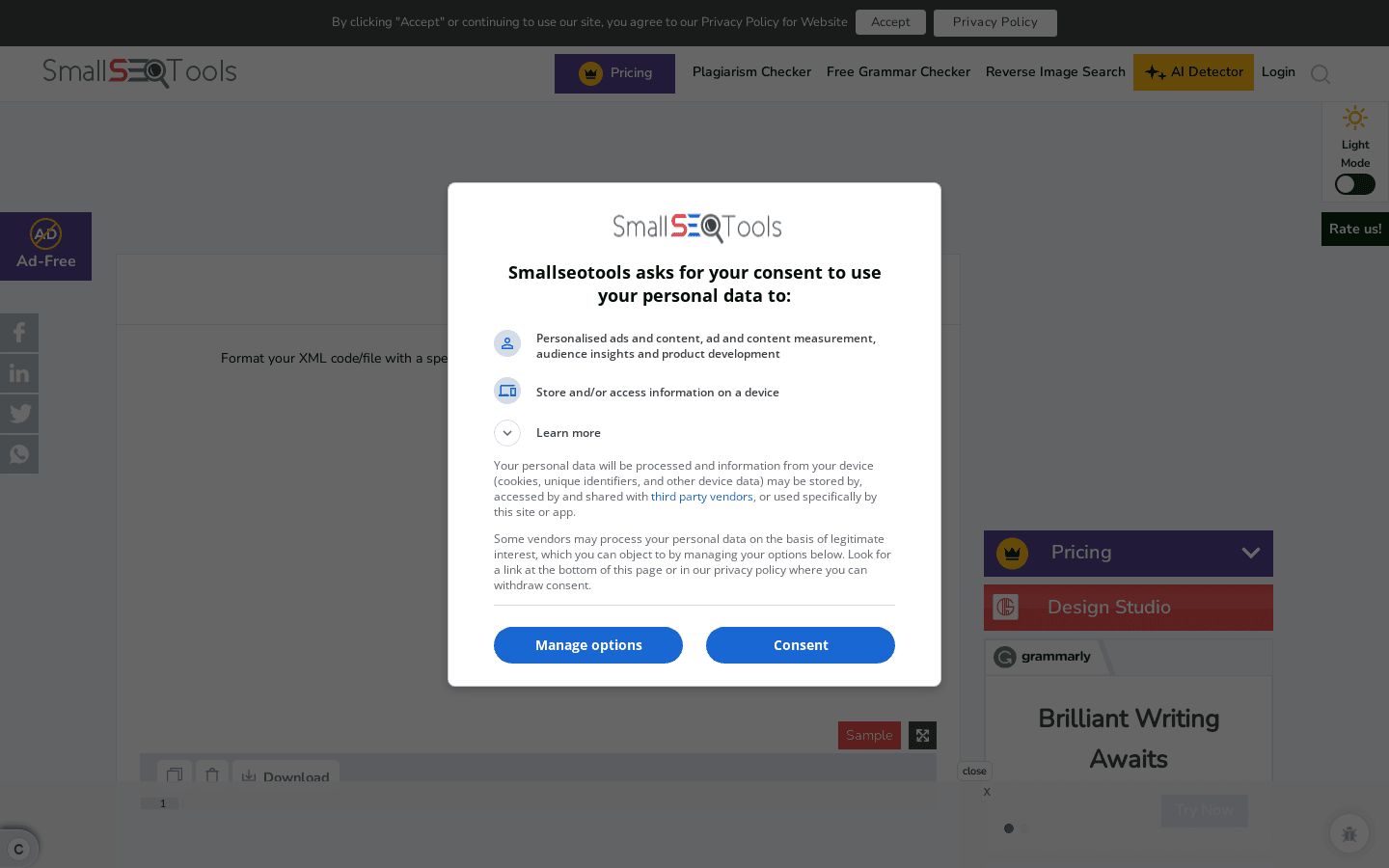 XML FORMATTER preview