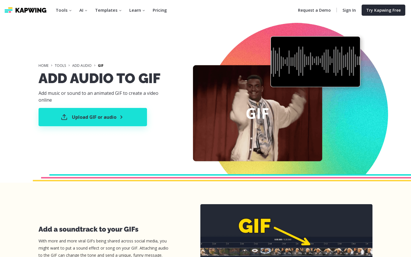 Add Audio to GIF preview