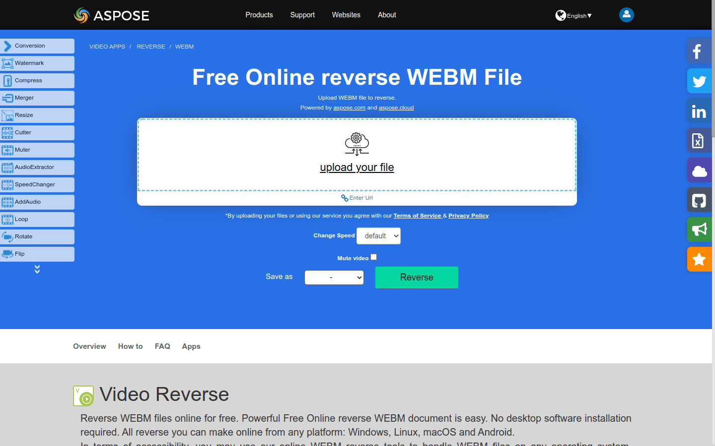 Reverse Video file App preview