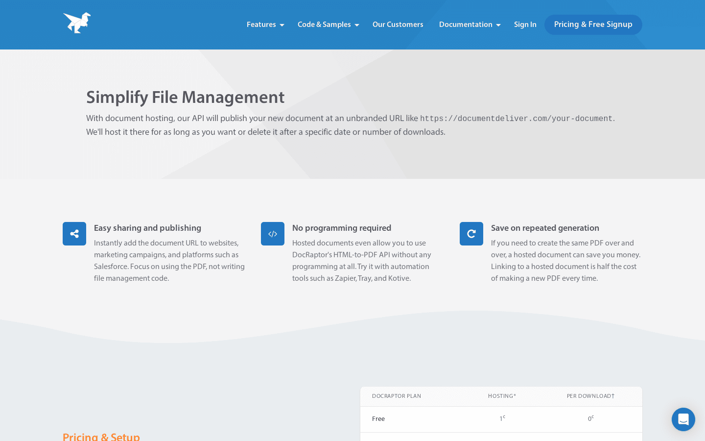 Document Hosting preview