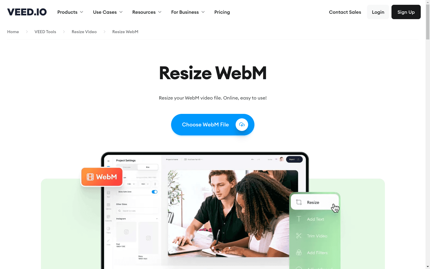 Resize WebM Files preview