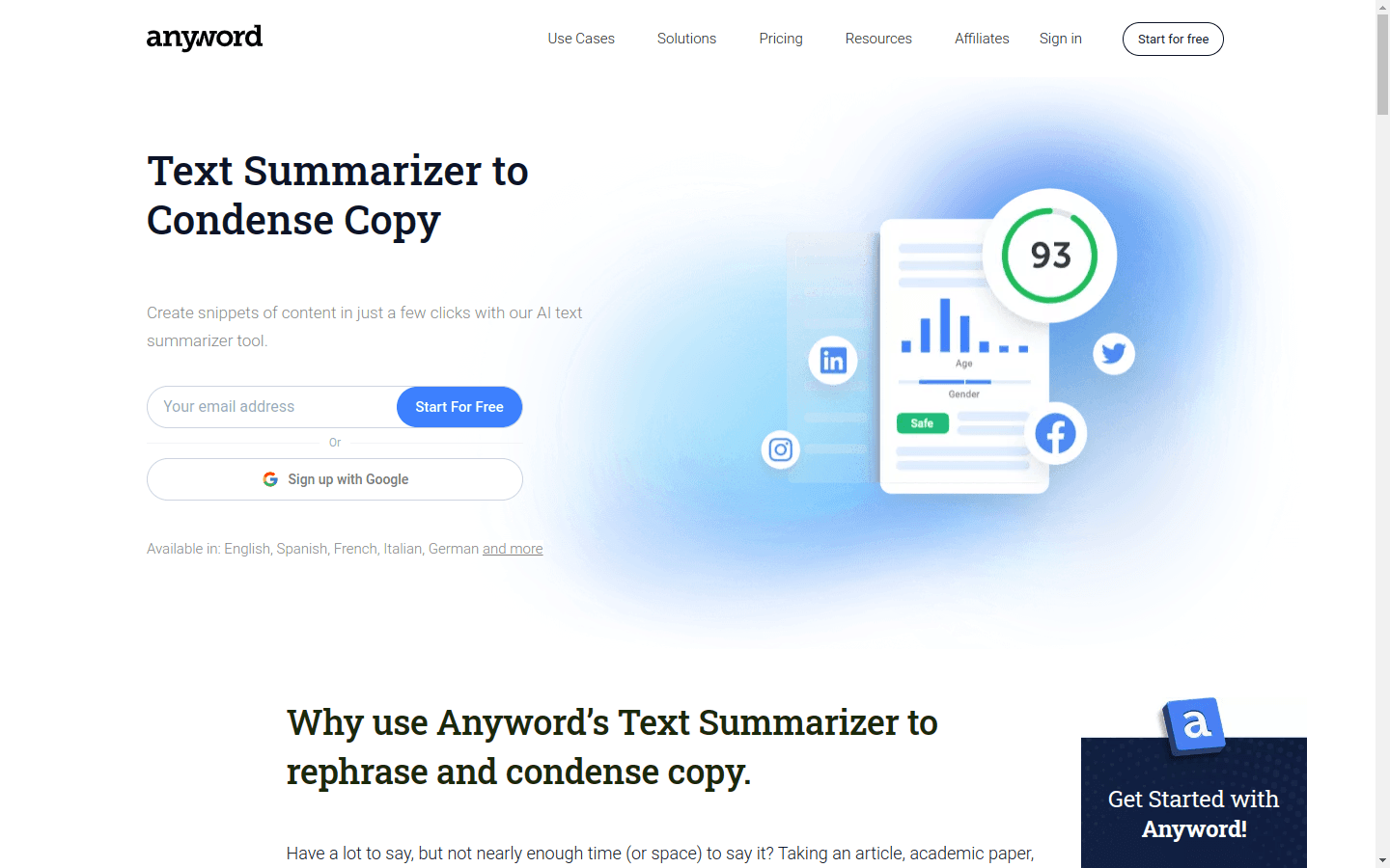 Text Summarizer preview