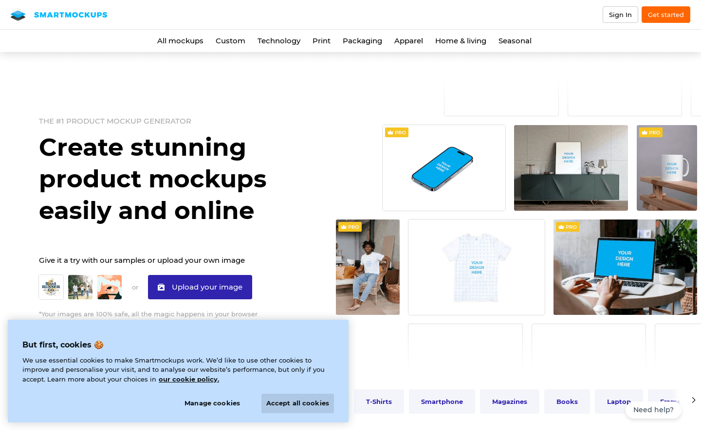 Create stunning product mockups easily and preview