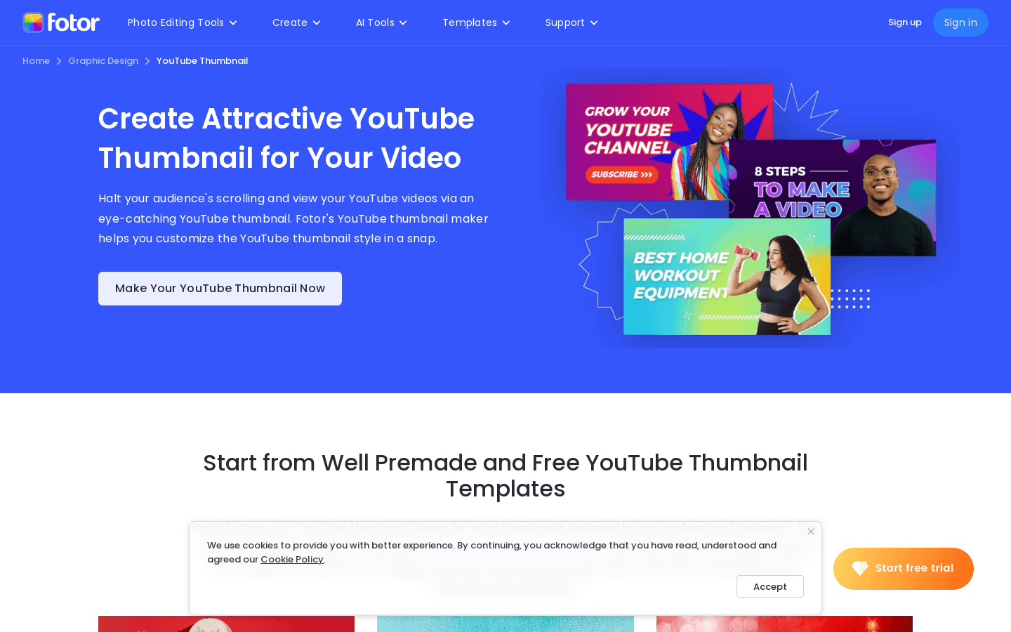 YouTube Thumbnail Maker preview
